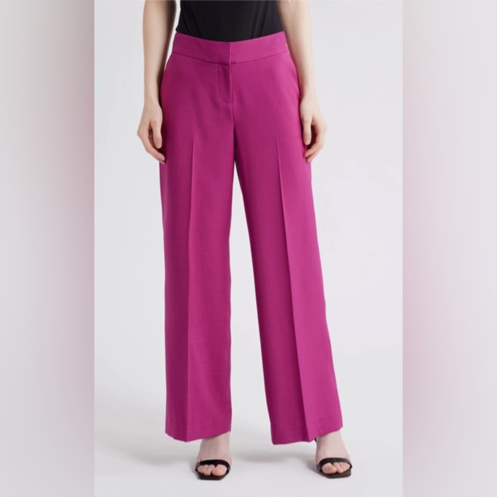 Tahari for ASL wide leg pants in wild berry, size 14